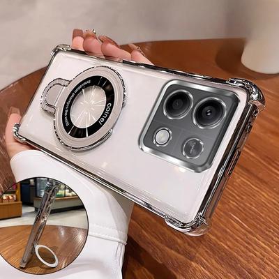 Odporne na wstrząsy Etui z Magnetycznym Uchwytem i Powłoką Magsafe Dla Xiaomi Redmi 13C Note 13 Pro Plus 4G 5G Silikonowe Pokrowiec