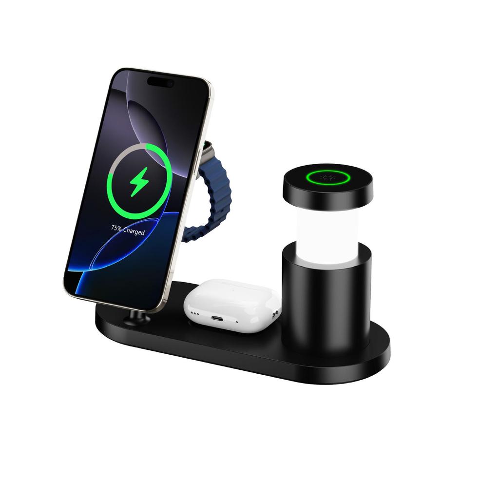 Qi2.2 Magnetic Wireless Charger & Night Light for Apple Phones, Watches, Earbuds