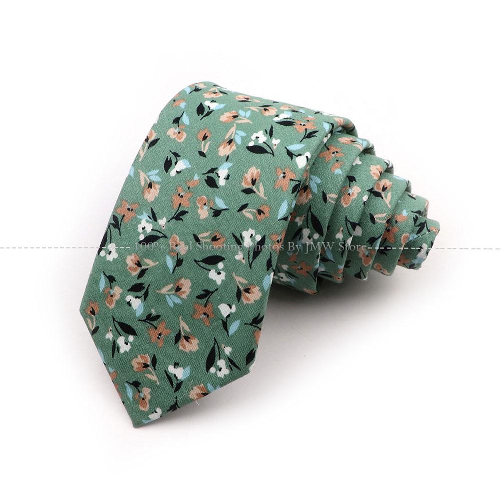 New Chic, Blumenkrawatte, 100 % Baumwollkrawatte, für Männer, helle Farbe, lässige schmale Krawatte, Hochzeitsfeier