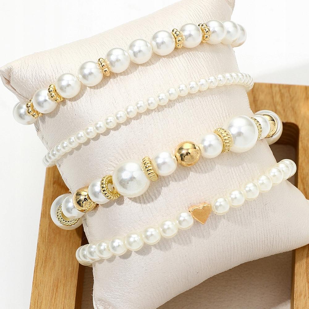 PEARLS Women' Pearl Bracelet Gift Set SEVERAL PIECES Gold Plated