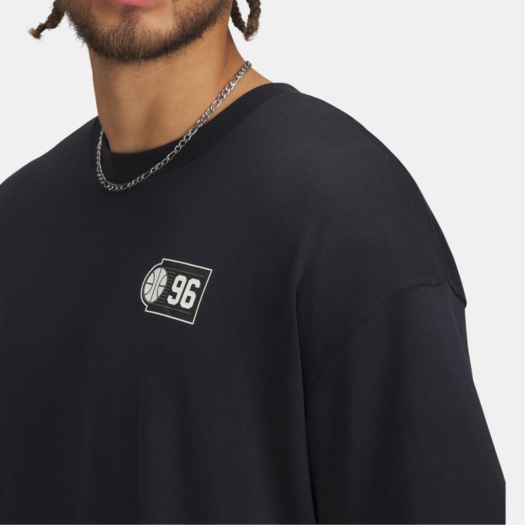 Under Armour Heavyweight Hoops Courtside Short Sleeve T-Shirt Men Tops Black Stone 1390191-001