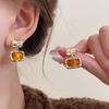 French Retro Geometric Irregular Square Earrings for Women - High-End Luxury Ear Studs