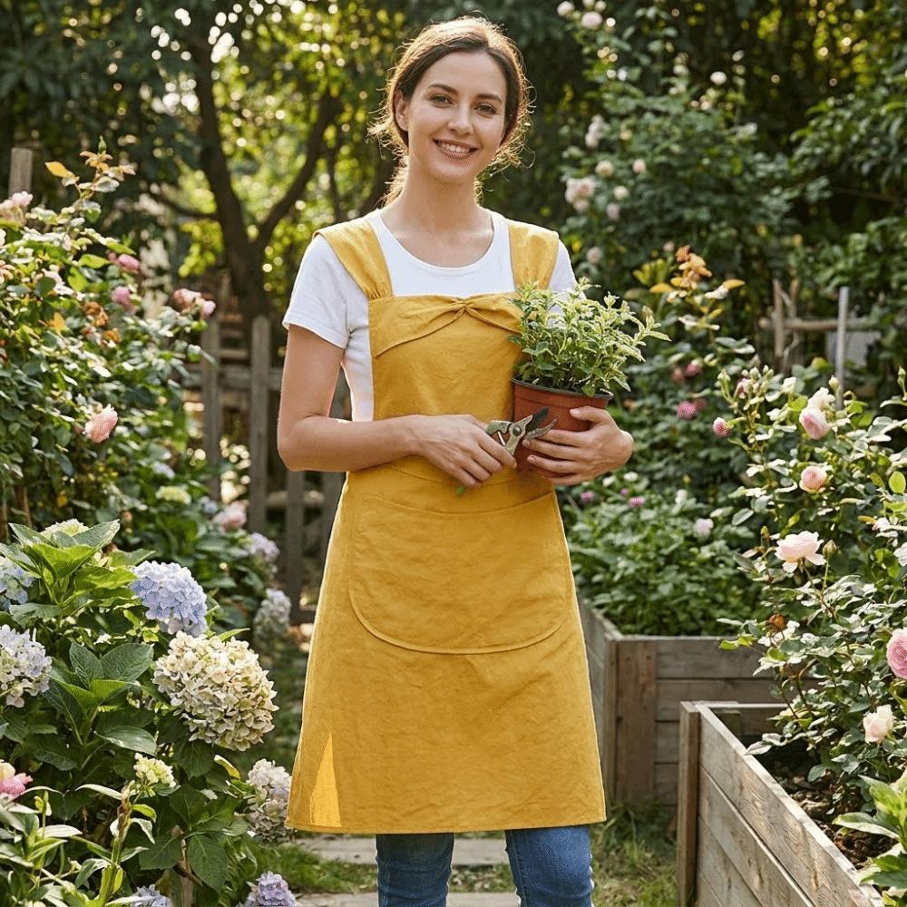 Adjustable Waterproof Apron Small Fresh Catering Work Uniform Comfortable Kitchen Apron Restaurant
