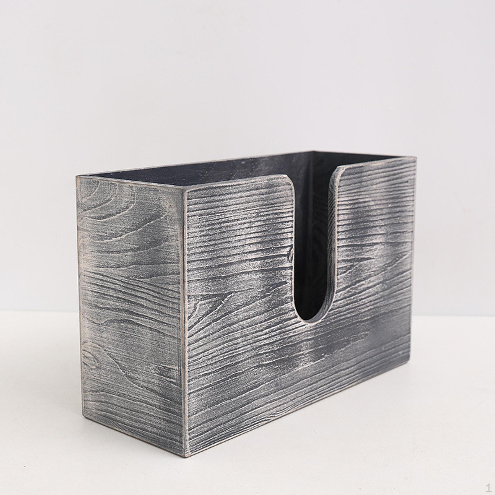 

Диспенсер для бумажных полотенец Крышка для коробки с салфетками Домашний декор Деревянный держатель для салфеток Настенное крепление и столешница grey