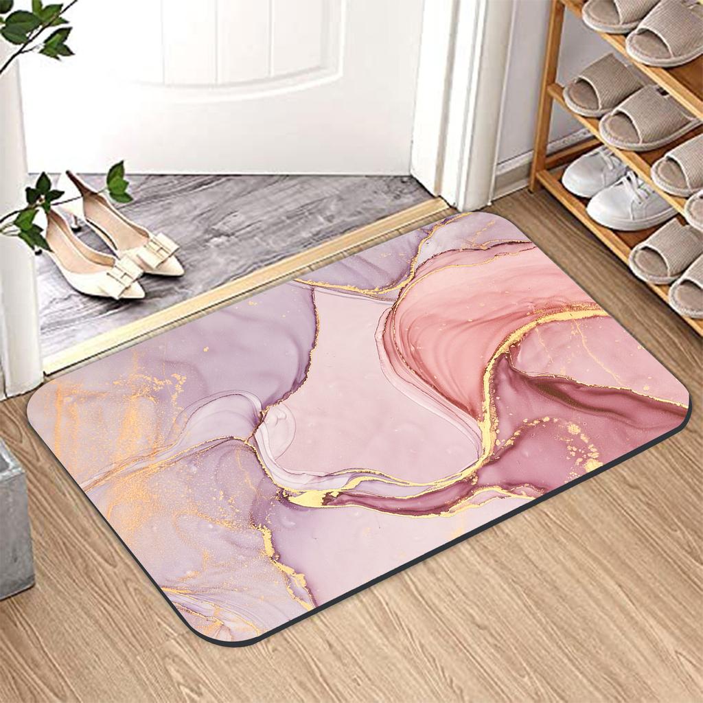 New Flannel Floor Mats Kitchen Absorbent Mat Bathroom Door Rugs Non Slip Foot Rug Living Room Quick Drying and Washable Carpets