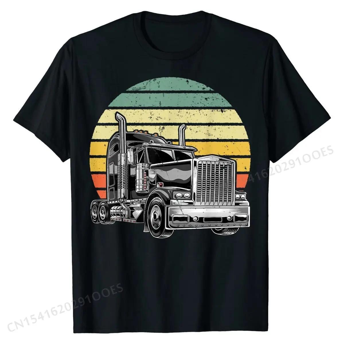 Retro Vintage Tshirt Vintage Trucker Big Rig Semi-Trailer... S