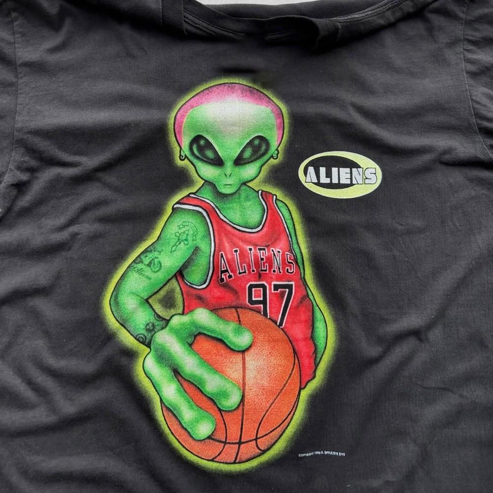 90s Alien Rodman Vintage Basketball Star Player Reprint T Shirt  Unisex T-Shirt S