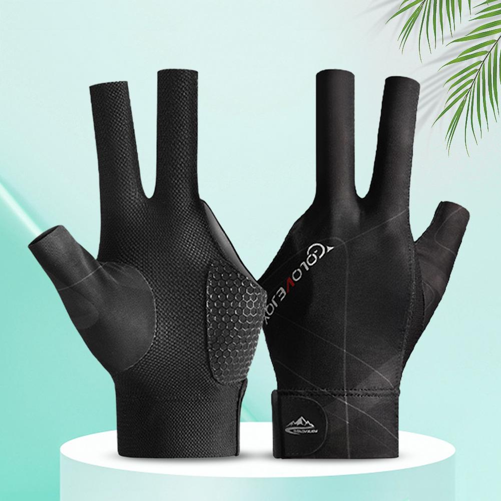 כפפות ביליארד פול עם אצבע פתוחה, מדבקה מתכווננת, פוליאסטר, כפפות ביליארד, ניידות, קלות משקל, רב פעמיות, אביזרי אימון