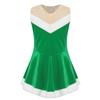Girls Santa Claus Costume Soft Flannel Design Sleeveless Sequins Ballet Dress Ice Skating Bodysuit