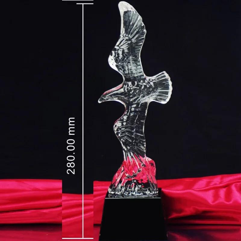 

Customized Transparent Crystal Base Home Decoration, Creative Eagle Model Black Bottom Award Collection, Souvenir,Engraving, 1Pc 28CM