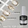 Functional Gel Nail Polish Set: Strengthening Base Coat, Balancing Matte Sealer, Marbling Liquid