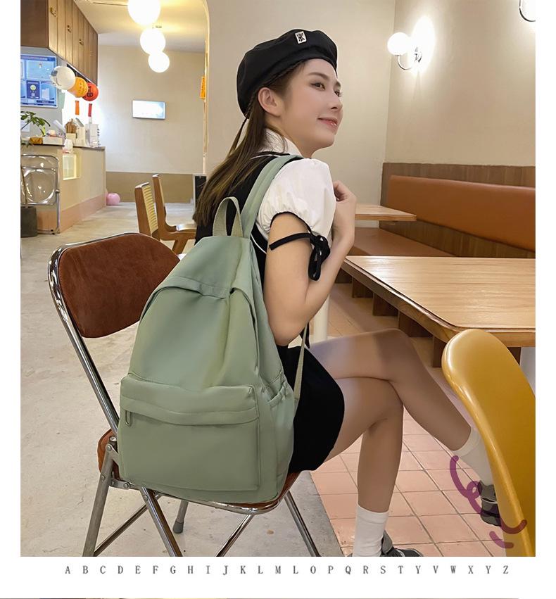 2023 Winter Women's Solid Color Casual Backpack - Large Capacity, Simple Design, Ideal for School and Travel