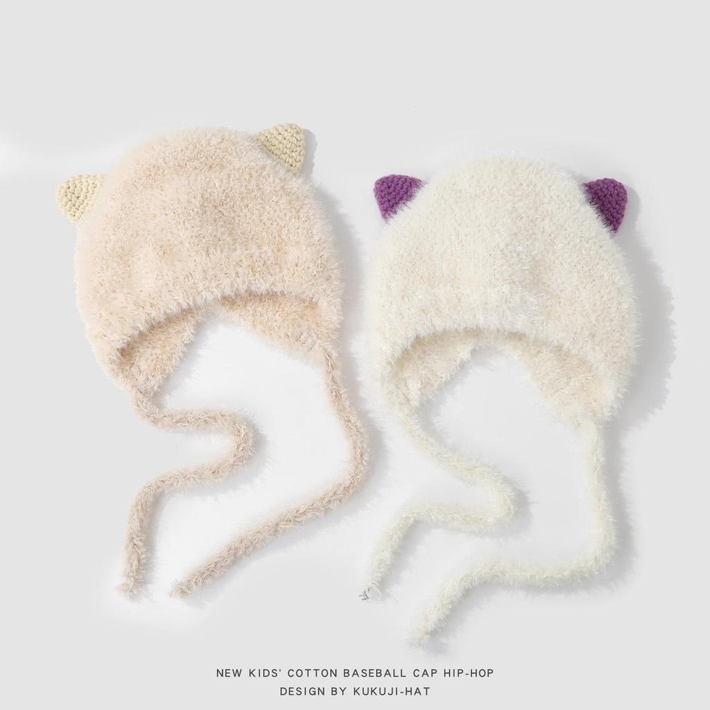 Unisex Baby Plush Ear Protection Hat - Warm, Windproof Autumn/Winter Pullover