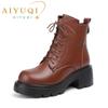 Fashion AIYUQI Women Winter Boots High-heel 2025 New Genuine Leather Short Boots Women British Style Wool Warm Women Ankle Boots