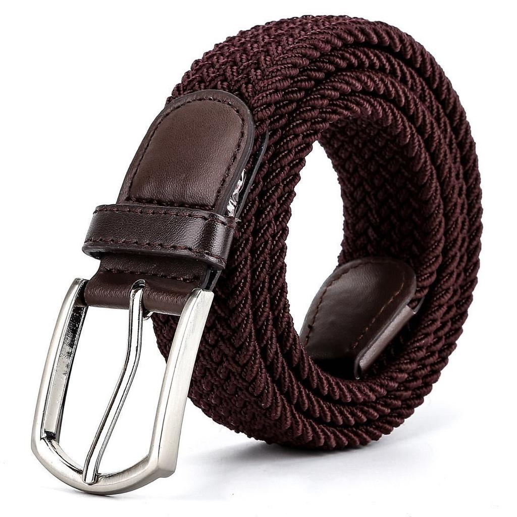 Extended Stretch Men'S Canvas Knitted Pin Buckle Belt, Women'S Elastic Belt Golf Casual Belt