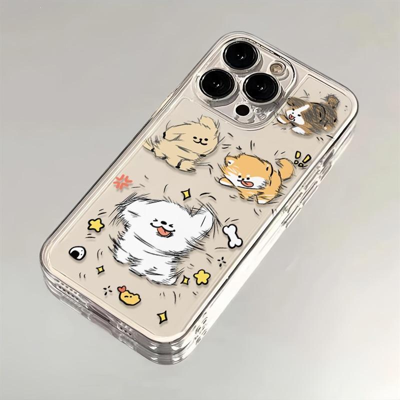 Head flick puppy applies to 16plus apple 16promax mobile phone case iPhone13 all-inclusive 12 cute xr soft 7p