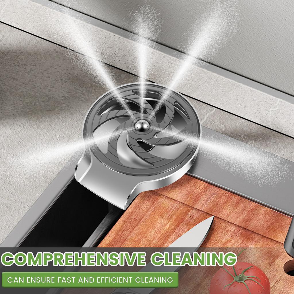 Cup Rinser Sink Attachment High Pressure Jet Glass Rinser Cleaner Universal Sink Glass Washer Stainless Steel Bottle Rinser