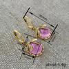 Retro European Mori pastoral earrings for women, imitation moonstone dragonfly earrings, round exquisite daily models
