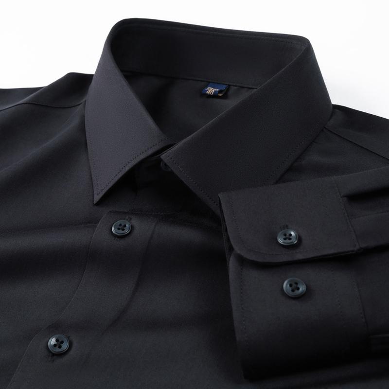 New Anti-Wrinkle Mens Shirts Long Sleeve Dress Shirts For Slim Fit Camisa Social Business Blouse White Shirt Blue Shirt