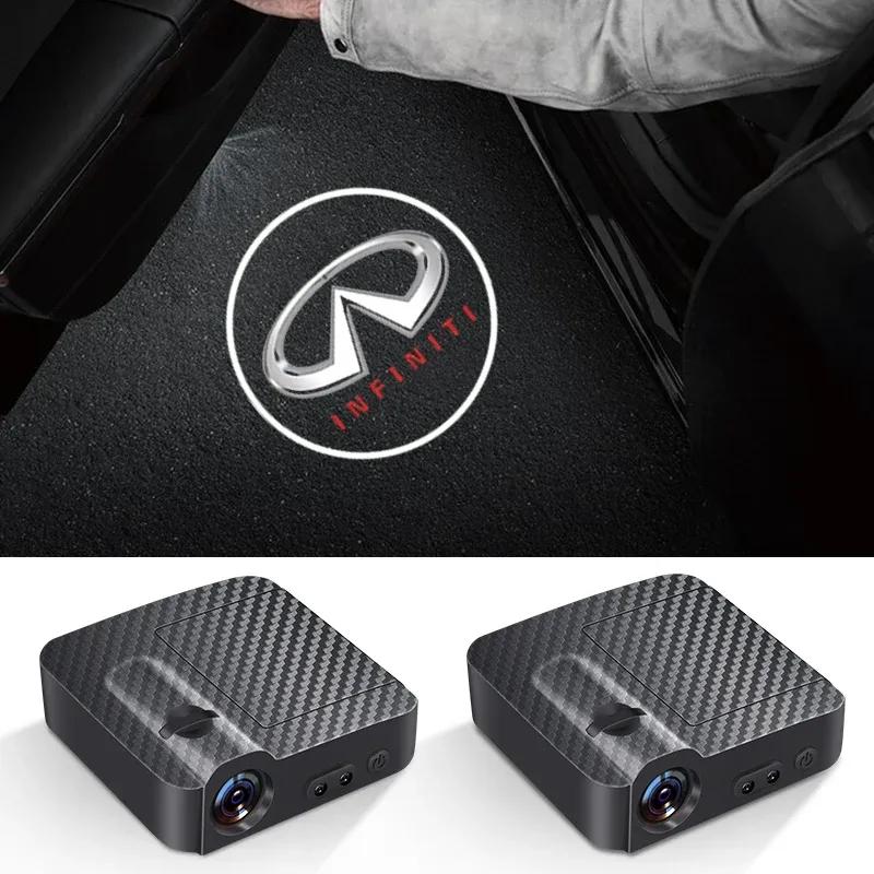 1/2pcs Car Door Decoration Laser Projector Lights LED HD Welcome Lamp For Infiniti Q50 Q70 QX70 FX35 Q30 G37 QX60 G35