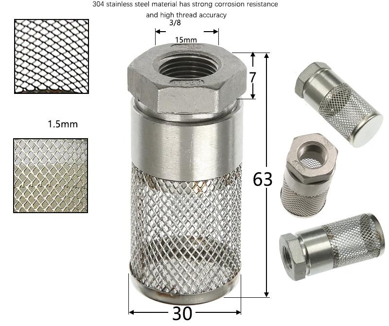 304Stainless Steel Female Thread Filter Agriculture Irrigation Mesh Filter Water Pump Hose Mesh Filter Aquarium Fish Tank Filter