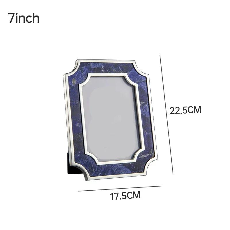 Emerald Marble Picture Frames Light Luxury Bedroom Decoration Colored Marble Picture Frame Modern Home Wedding Photos Frames