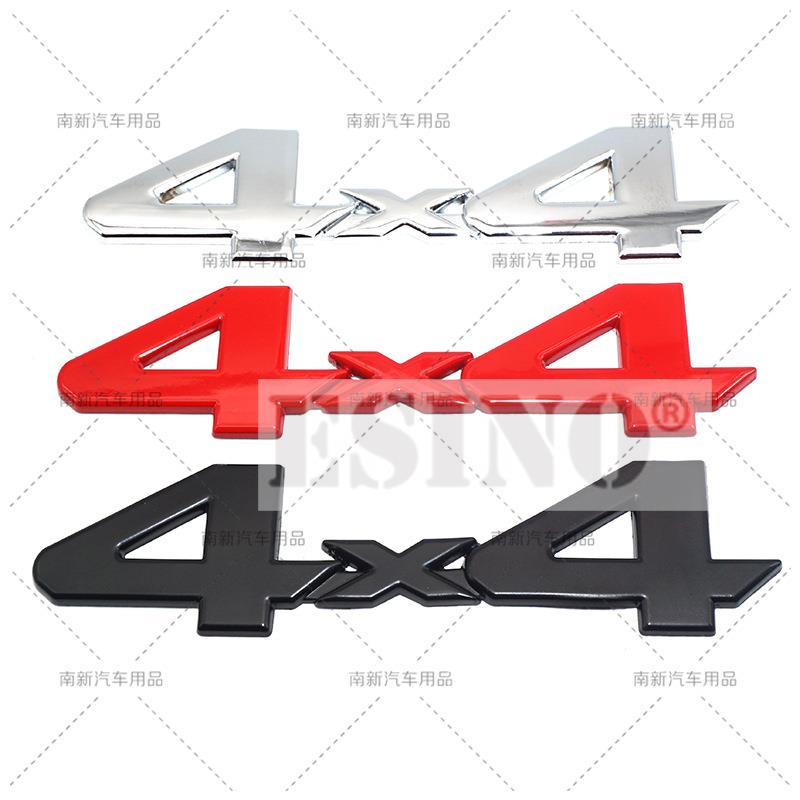 3D 4 x 4 Car Trunk Zinc Alloy Adhesive Badge Emblem Rear Body Tailgate Adhesive Badge for Toyota Tundra Land Cruiser 4Runner