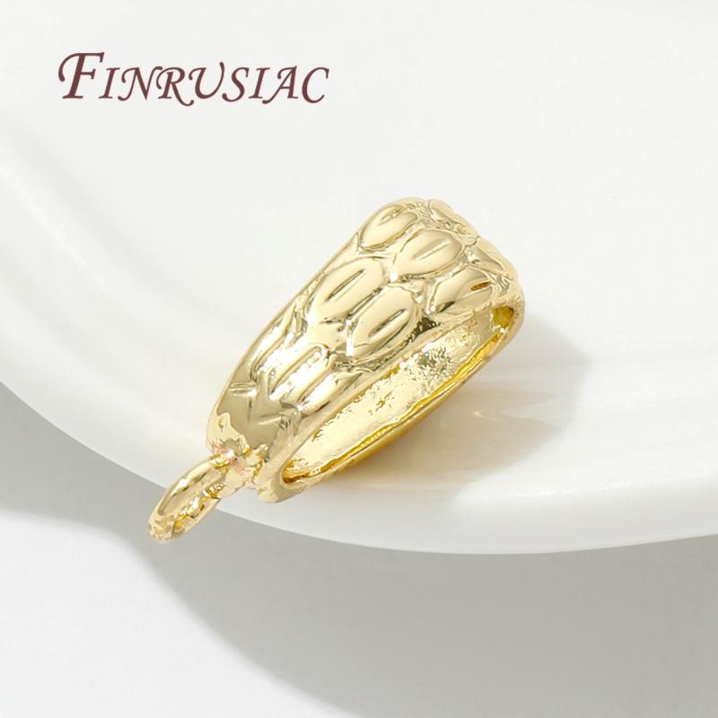 5/10pcs/lot 18K Gold Plated Pendant Connectors Bail Clasps Brass Pendants Clip Pinch For DIY Necklace Jewelry Making Supplies