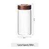 Coffee Bean Sealed Glass Jar with One-Way Valve, Wooden Lid - for Coffee, Tea, and Dried Goods Storage