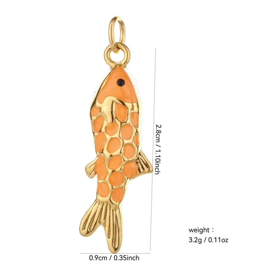 Gold Koi Fish Stainless Steel Pendant & Earrings Jewelry Set