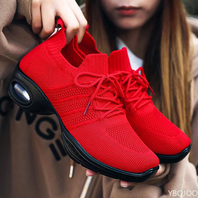 Fashion New Thick soled Womens Shoes Breathable light dancing shoes Casual comfort mom shoe Anti slip ladies mesh Sneakers Mujer Zapatos