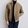 Men Jacket Lapel Long Sleeve Buttons Placket Coat with Pockets Solid