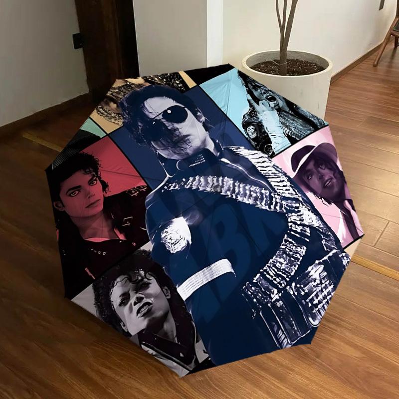 1pc King of Pop Michael Joseph Jackson Automatic Folding Umbrella, Portable Collapsible Design, Casual Outdoor Accessory L1127011