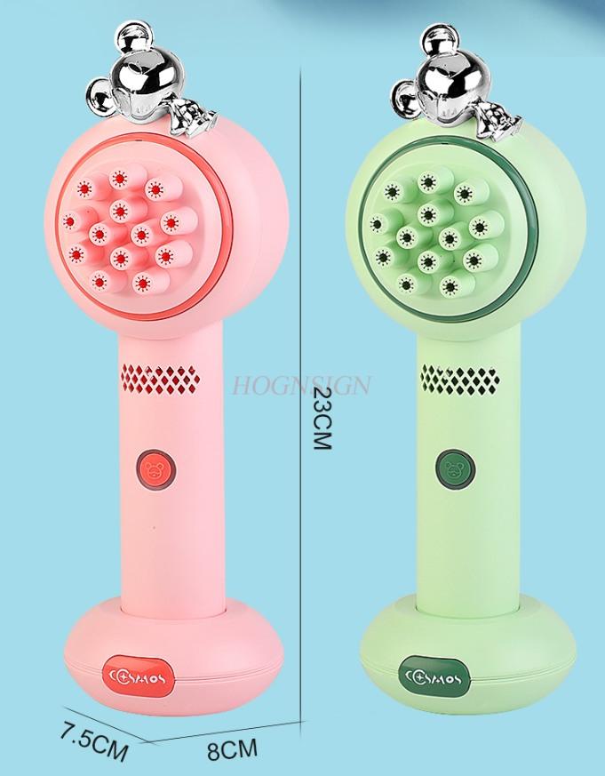 Fan Blowing Bubble Machine Children'S Toys Handheld Electric Portable 2-In-1 Cooling