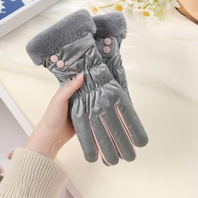 1 Paar Damen Radhandschuhe Wasserdicht Winddicht Touchscreen Fleecegefütterte Handschuhe Winter Outdoor