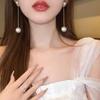 Elegant Pearl Tassel Earrings for Women - 2025 Niche Design, Long Style, Face-Slimming Ornaments