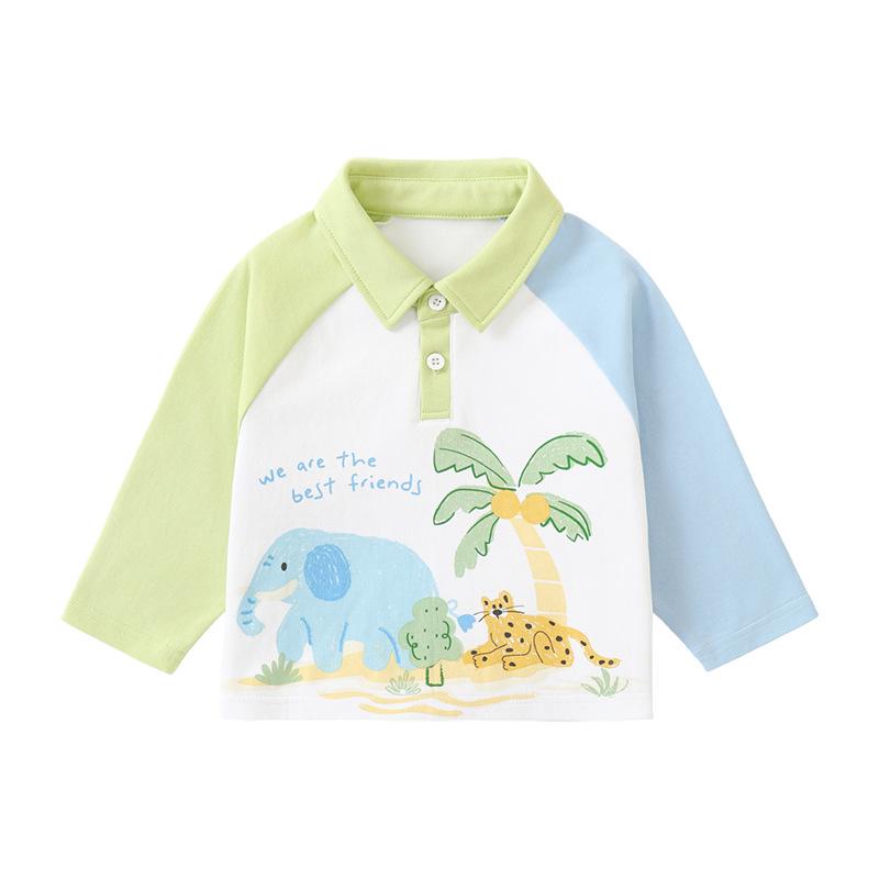 Kaka Panda Kids' Long-Sleeve Polo Shirt - Baby & Children's Spring Layer Tops