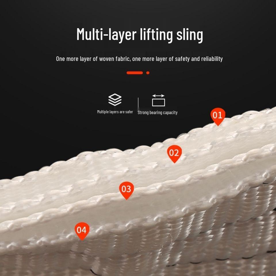 Επίπεδος Ιμάντας Ανύψωσης - Βιομηχανικός Ιμάντας Γερανού, Χωρητικότητας 2, 3, 5 Τόνων, Λευκός, Ρυμούλκιο