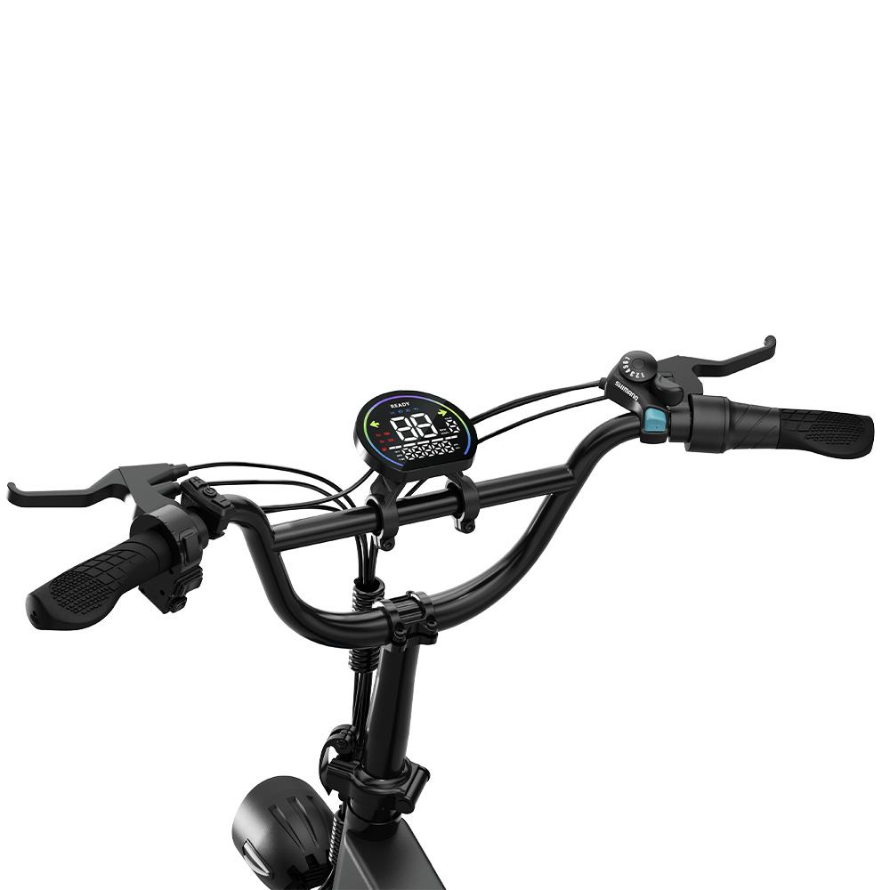 URLIFE T5 20-inch Folding Electric Bike,250W Motor,48V 13Ah Removable Battery,20x4.0 Fat Tires,Full Suspension, Shi-ma-no 7-Speed