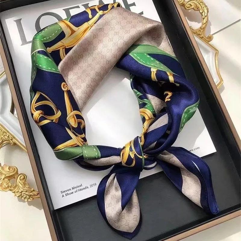 New Silk Scarf 70cm Small Square Scarf Spring Headband Neck Protection Professional Scarf Versatile Fashion Western Style Hijabs