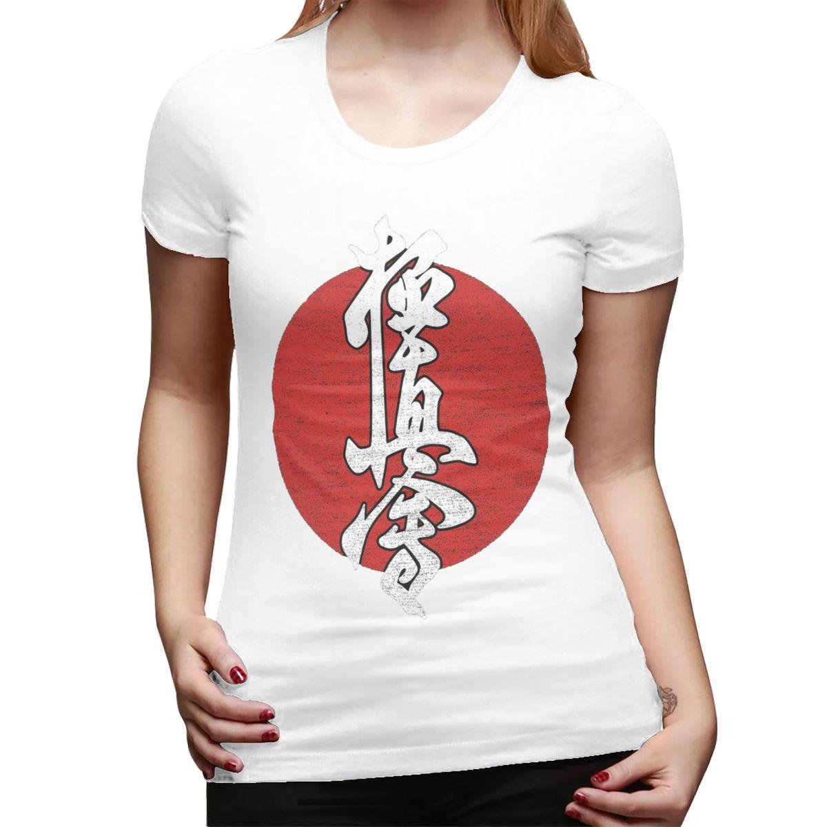 Kyokushin Karate Kanji Taijutsu TShirt for Women Round Neck Streetwear T Shirts Womens Short Sleeve Summer Clothes Tops S