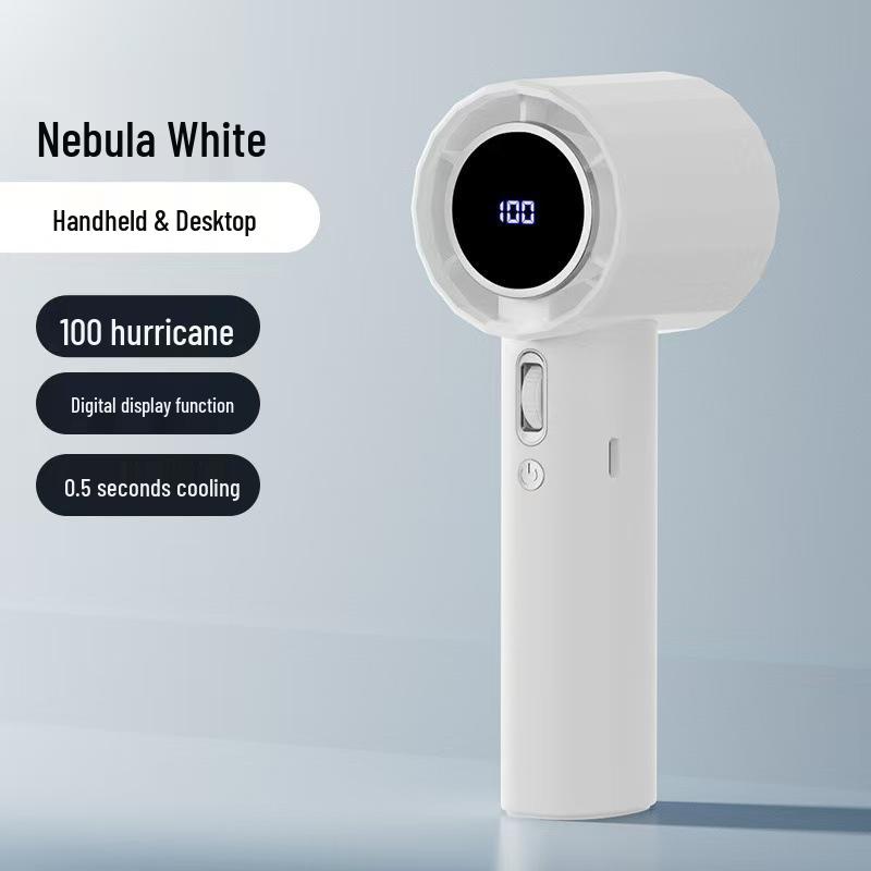 Southeast Asia 2026 GS5 High-Speed Leafless Mini Handheld Fan with 100-Speed Digital Display GS5 Fan