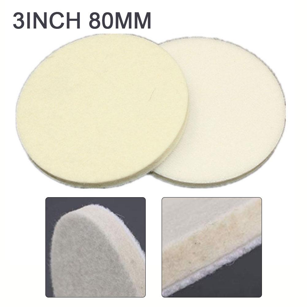 Professional Grade 80mm Wool Felt Buffing Pads Set of 2 for Refinishing