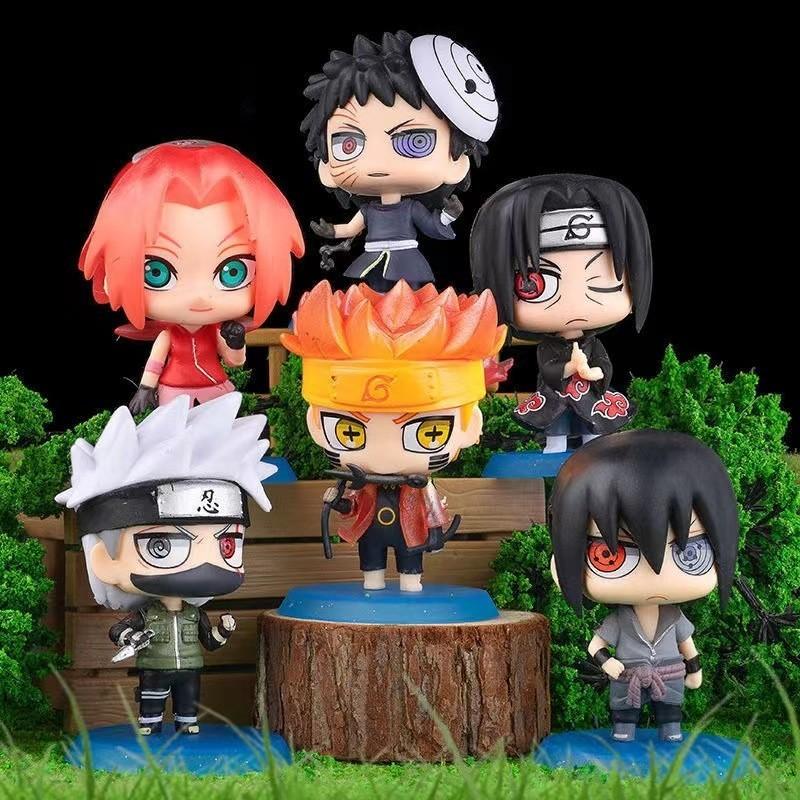 6 Animation Naruto Pcs Toy Doll Version Cartoon Characters Car Cake Decoration