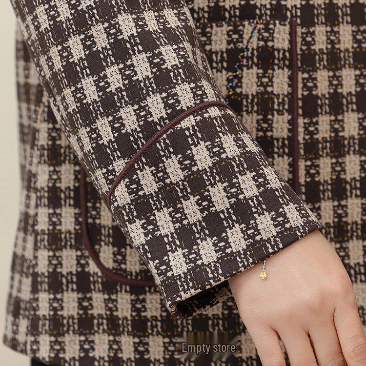 2026 Stylish Autumn Plaid Jacket for Middle-Aged and Elderly Women