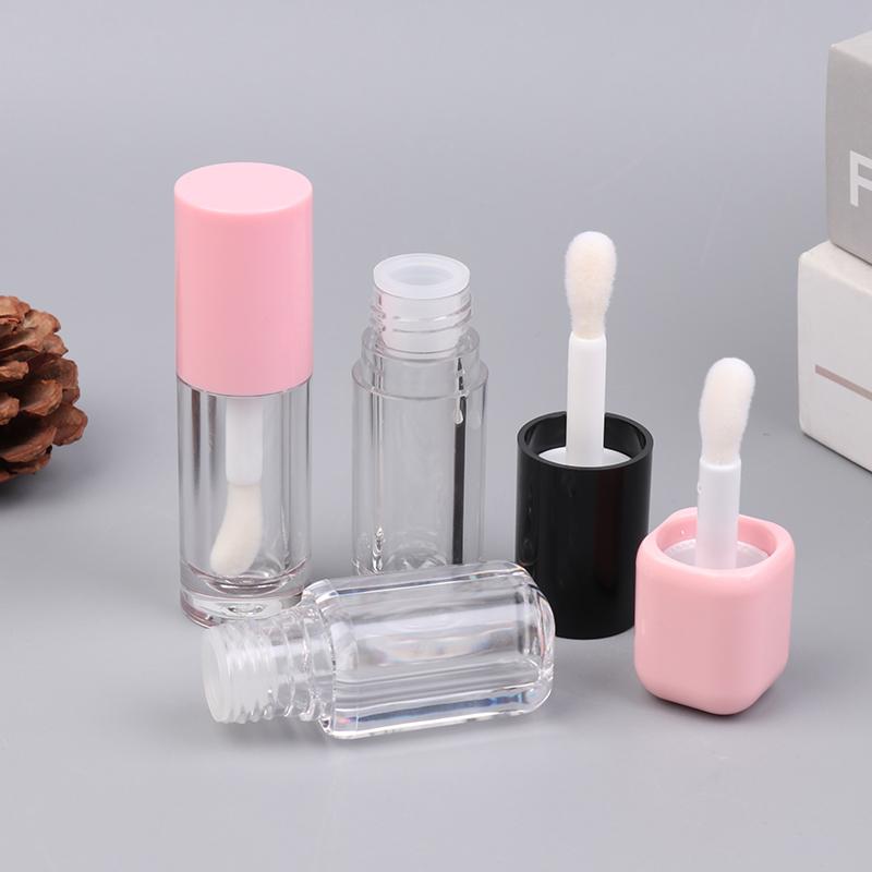 6Ml Empty Transparent Lip Gloss Tubes Big Brush Plastic Lip Balm Tube Lipstick Mini Sample Cosmetic Container Sample Bottle