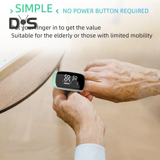 Blood Oxygen Meter with Large LED Display High Accurate Readings Rechargeable Fingertip Blood Oxygen Saturation Monitor with Lanyard