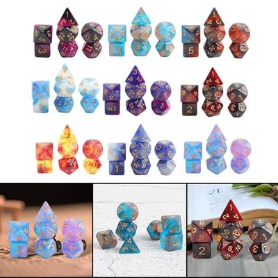 7 Pieces Polyhedral Dice Play Entertainment Toys Dice Game for Bar Party