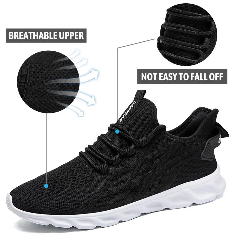 fashion Fujeak Casual Comfort Soft Flats Fashion Men's Shoes Plus Size 46 Lightweight Footwear Breathable Non-slip Running Sneakers