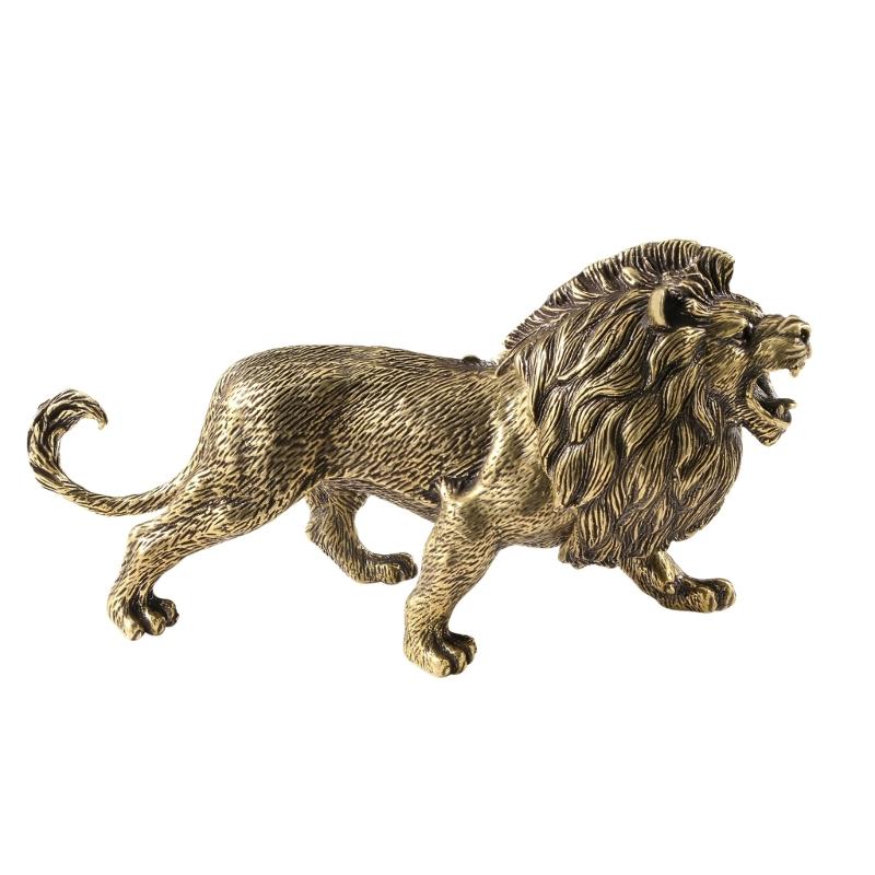 

Metal Animal Statues Figurines Retro Lions Statue Figurines Sculptures Tabletop Centerpieces Home Decors Collectibles 1